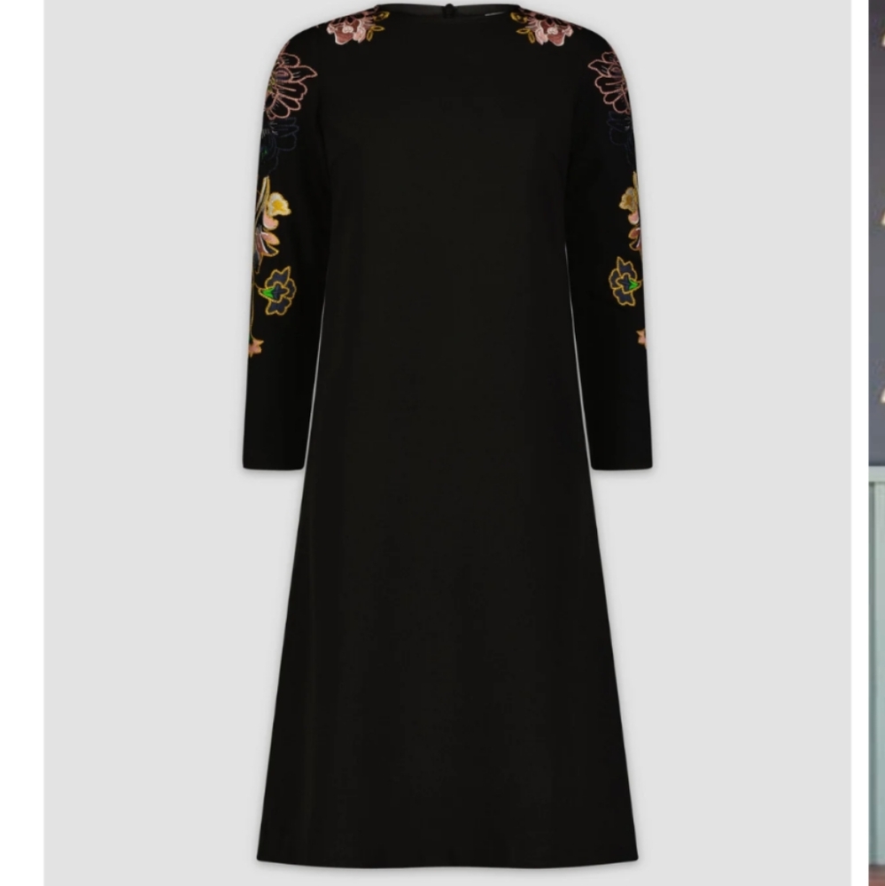 New Embroidered Black Dress Size 12